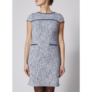 Karl Lagerfeld Tweed Blue White Sheath Dress